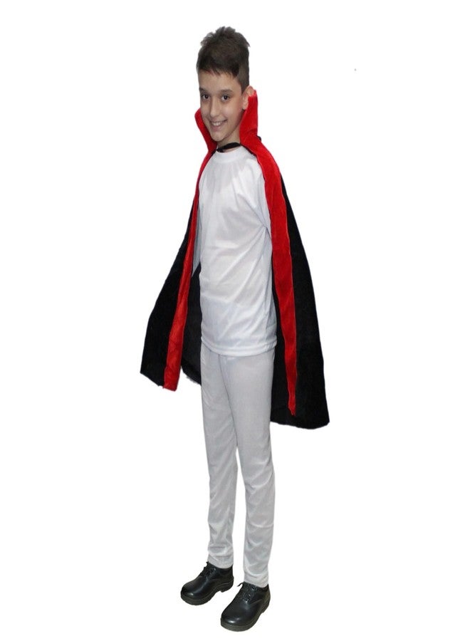 كاكو فانسي دريسيس عباءة دراكولا من البوليستر من كاكو، مناسبة للهالوين، مزودة بأسنان ورقعة عين للأطفال | زي رعب للأطفال، دعائم تنكرية، لوازم حفلات مخيفة للأطفال - 5-6 سنوات، متعدد الألوان - Image 3